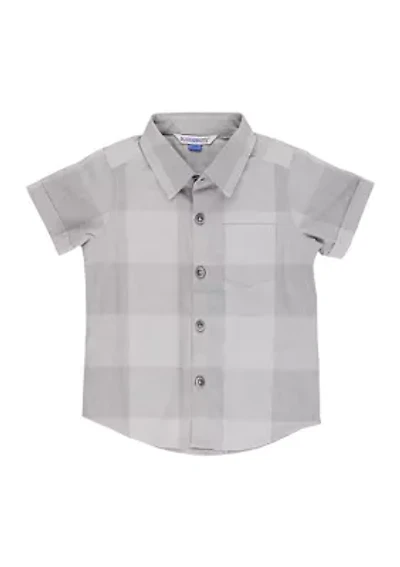 Baby Boys Plaid Short Sleeve Button Down Shirt