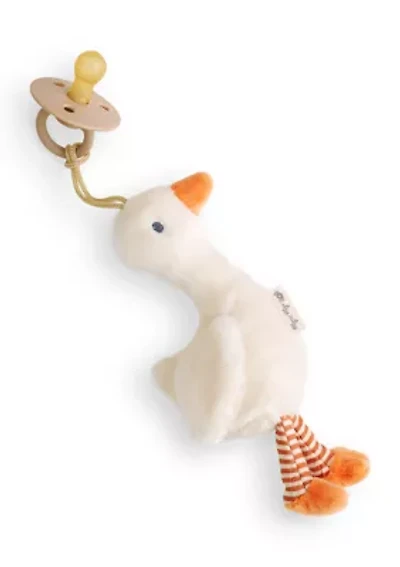 Bitzy Pal™ Goose Plush Lovey and Pacifier 