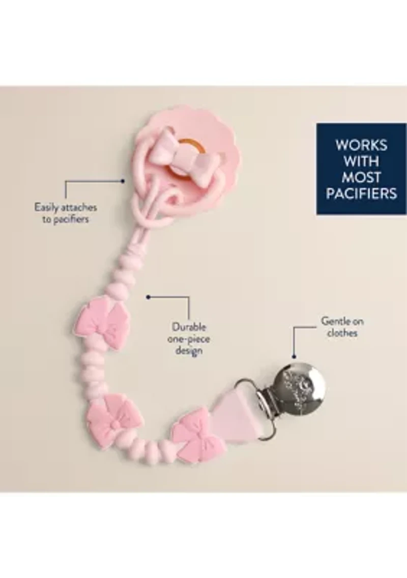 Itzy Paci Strap Plus™ Bow Pacifier Clip