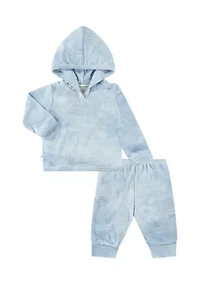 Baby Girls Tie Dye Striped Hoodie and Leggings Set