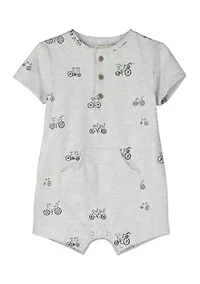 Baby Boys Bicycle Print Romper