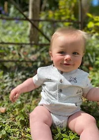 Baby Boys Bicycle Print Romper
