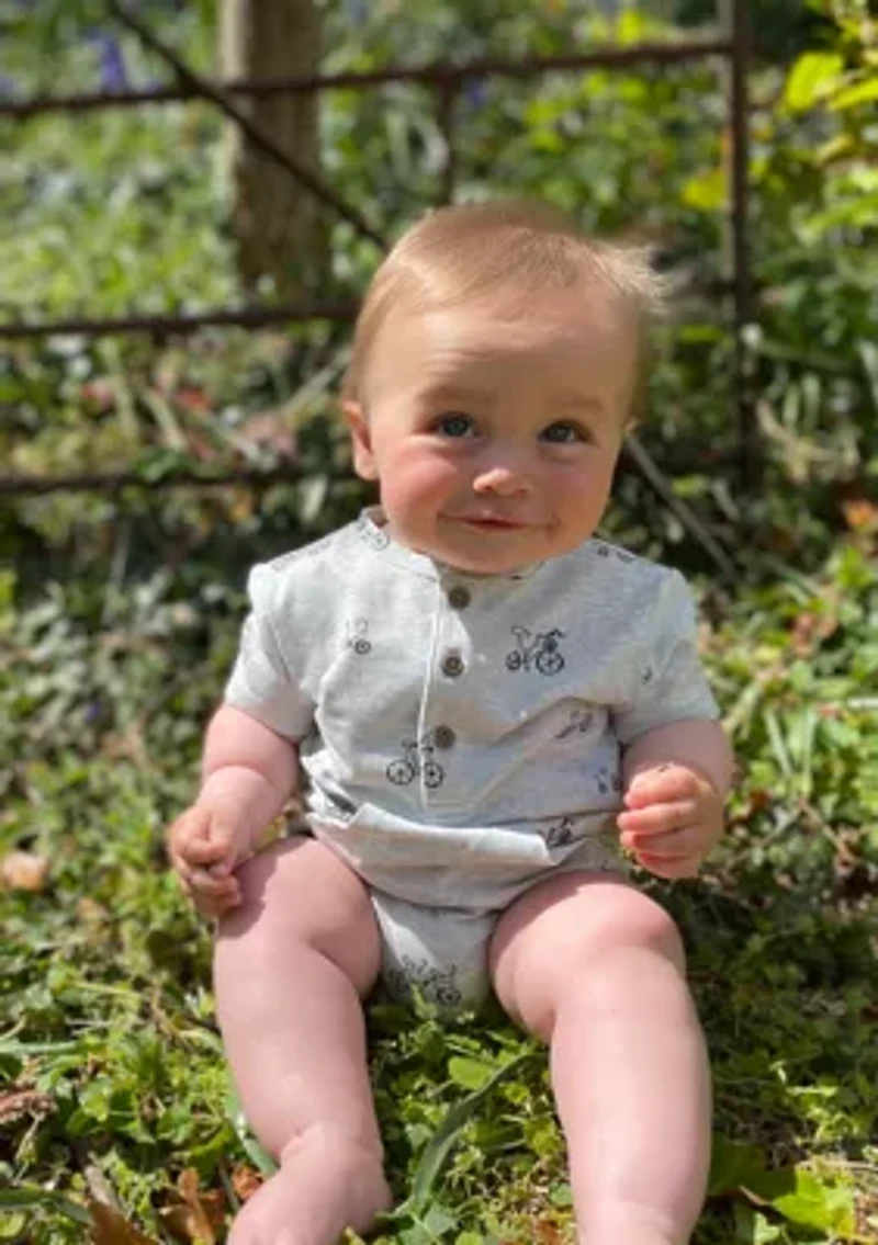Baby Boys Bicycle Print Romper