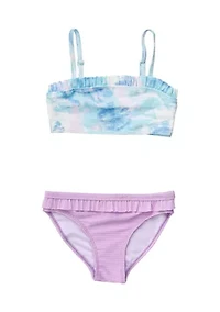 Girls Toddler Sky Dye Frilled Bandeau Bikini