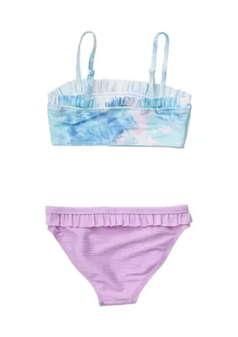 Girls Toddler Sky Dye Frilled Bandeau Bikini