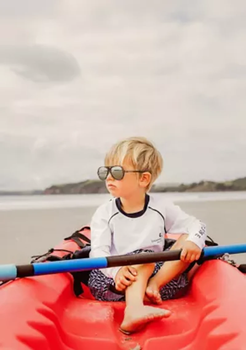 Boys Toddler Compass White Long Sleeve Rash Top