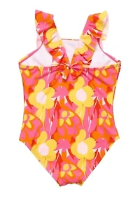 Pop of Sunshine Ruffle Shoulder Swimsuit