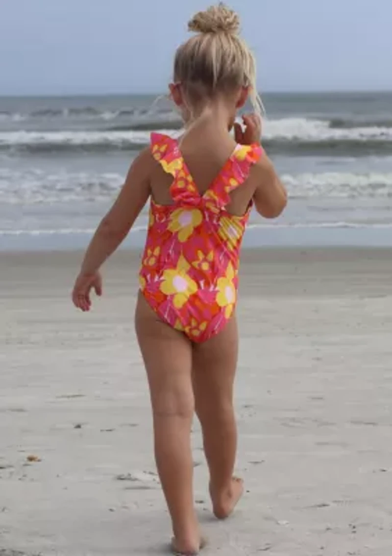 Pop of Sunshine Ruffle Shoulder Swimsuit