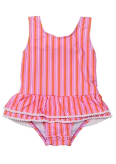 Stripy Sunset Sustainable Skirt Swimsuit