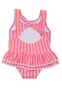 Stripy Sunset Sustainable Skirt Swimsuit
