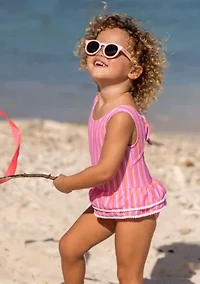 Stripy Sunset Sustainable Skirt Swimsuit