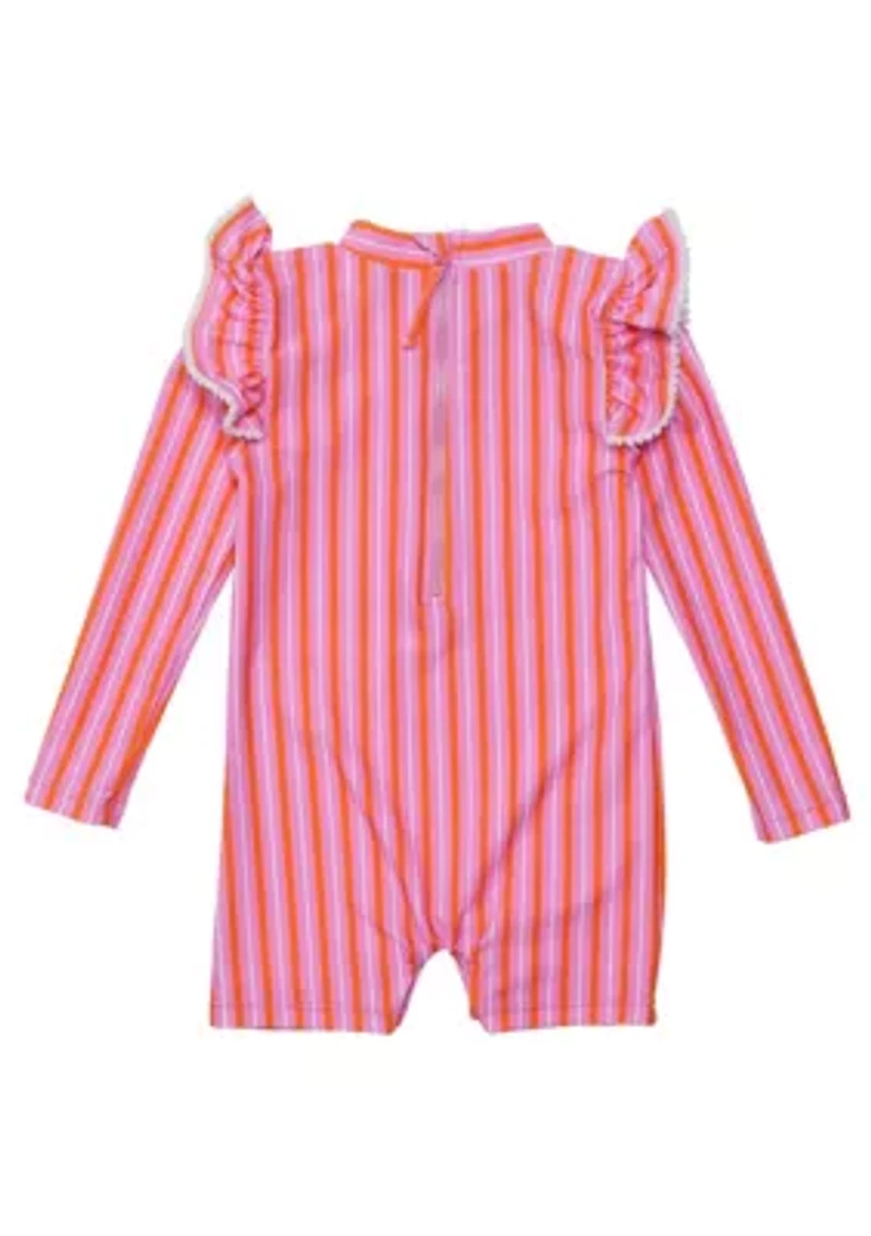 Stripy Sunset Sustainable LS Sunsuit