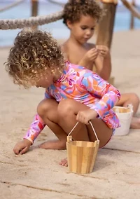Blooming Sunset Sustainable LS Skirt Surf Suit
