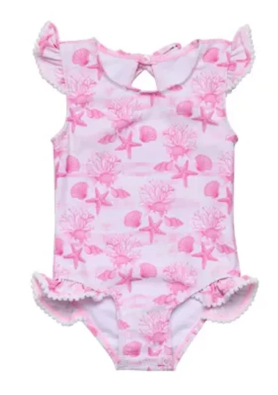 Snapper Rock Pink Lagoon Frill Swimsuit