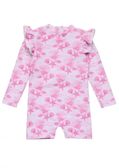 Snapper Rock Pink Lagoon LS Sunsuit