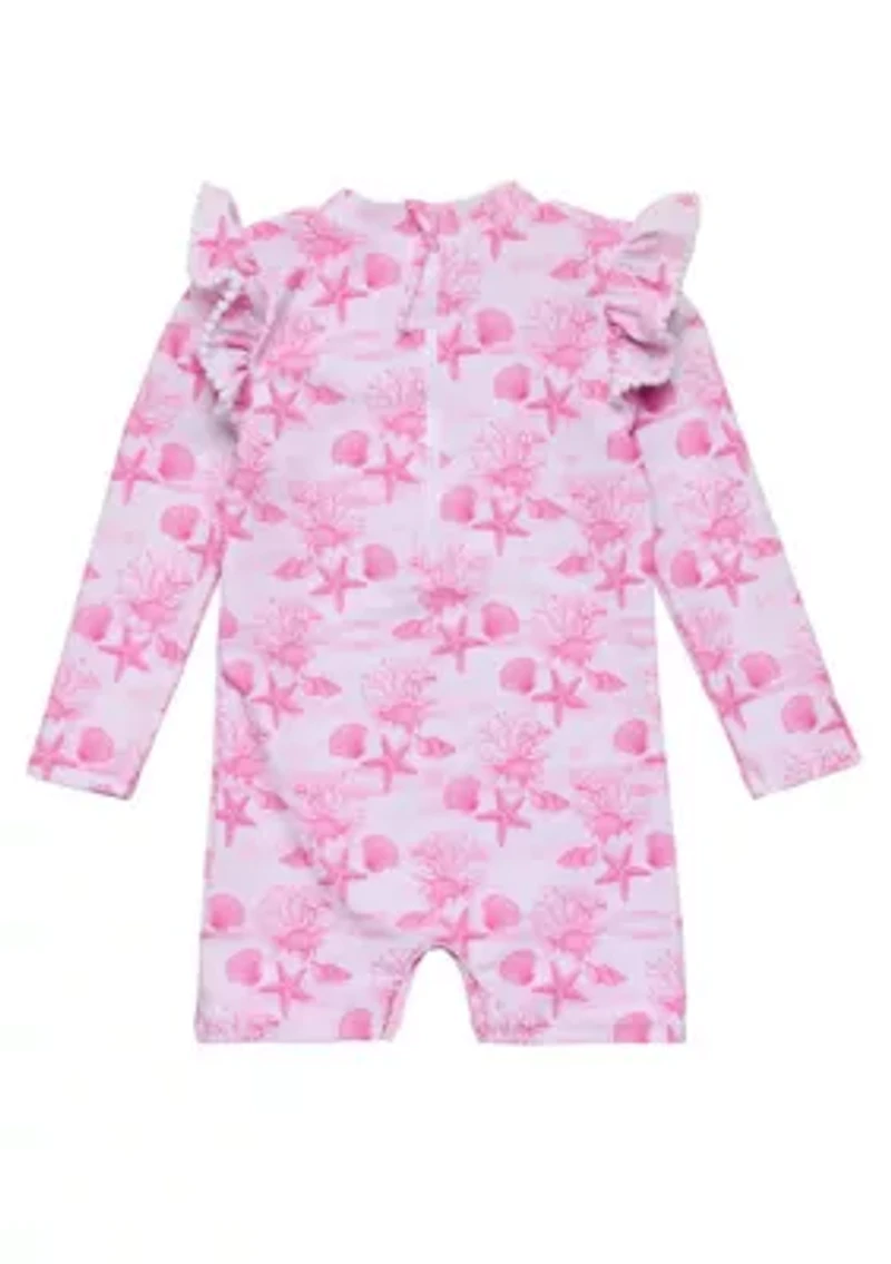 Snapper Rock Pink Lagoon LS Sunsuit