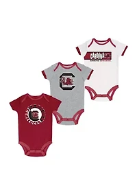 NCAA South Carolina Gamecocks 3-Pack of Bodysuits