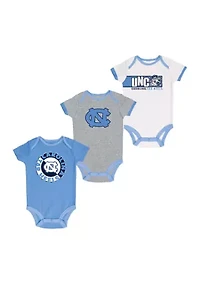 NCAA North Carolina Tar Heels 3-Pack of Bodysuits