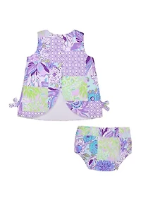Baby Girls Shift Dress with Bloomer