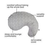 Boppy Cuddle Pillow w/ Removable Pillow Cover Gray Basket Weave