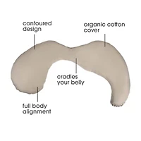 Boppy Total Body Pillow w/ Organic Cotton Cover Biscuit