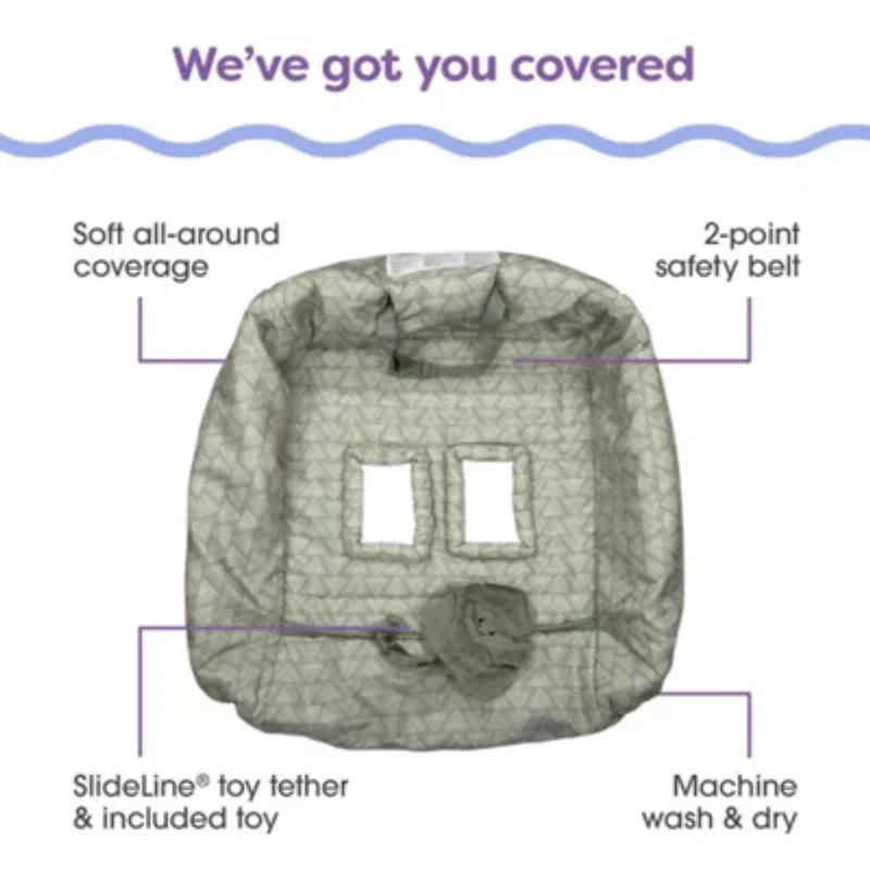Boppy Shopping Cart Cover Happy Green Leaf