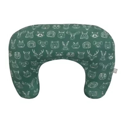 Boppy New Nursing Pillow Green Forest Animal Sketches
