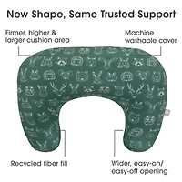 Boppy New Nursing Pillow Green Forest Animal Sketches