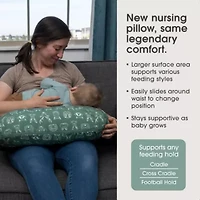 Boppy New Nursing Pillow Green Forest Animal Sketches