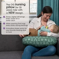 Boppy New Nursing Pillow Green Forest Animal Sketches