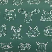 Boppy New Nursing Pillow Green Forest Animal Sketches