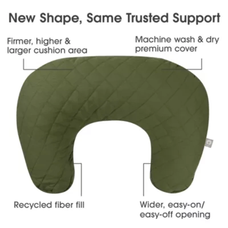 Boppy New Luxe Nursing Pillow Quilted Moss
