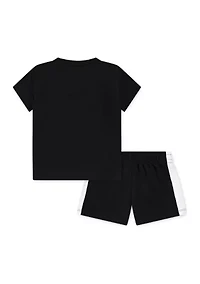 Baby Boys Basketball Fire Graphic T-Shirt and Shorts Set