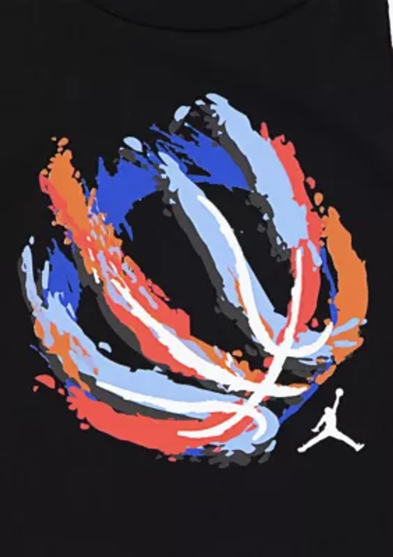 Baby Boys Basketball Fire Graphic T-Shirt and Shorts Set