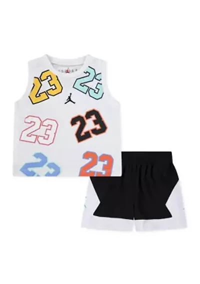 Toddler Boys 23 Mashup Printed T-Shirt and Shorts Set