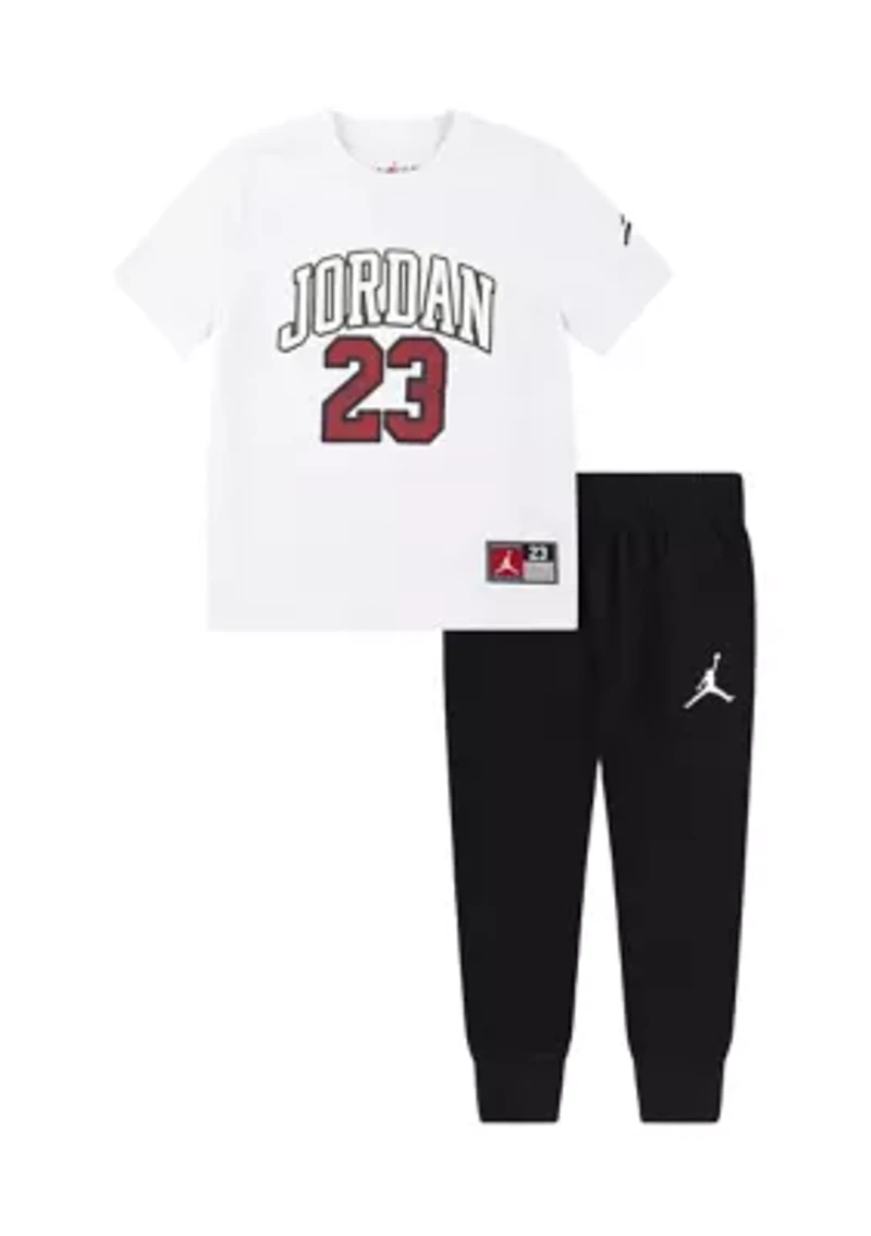 Toddler Boys Jersey Graphic T-Shirt and Joggers