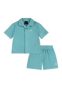 Toddler Boys Terry Cloth Camp T-Shirt and Shorts Set