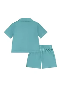 Toddler Boys Terry Cloth Camp T-Shirt and Shorts Set