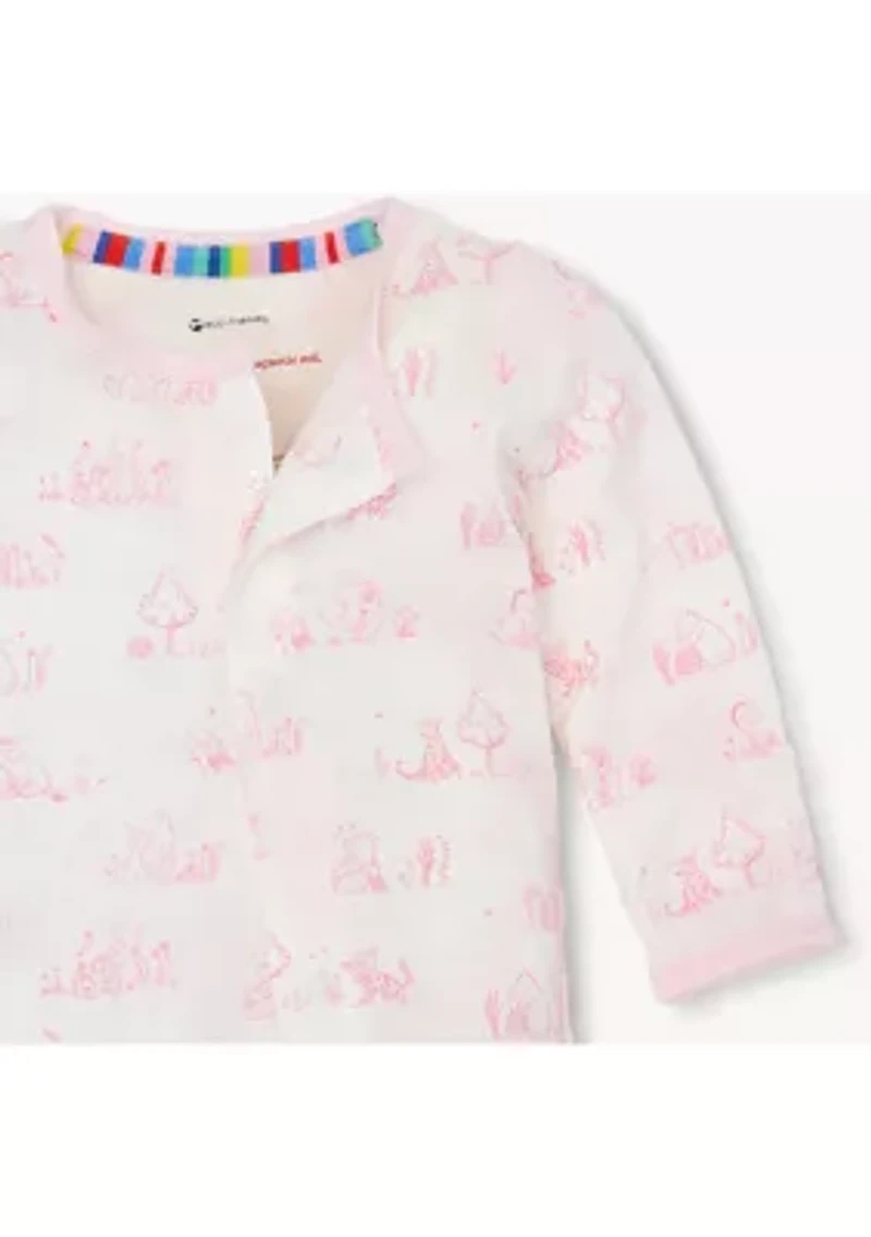 Baby Girls Sweeter Than Hunny Printed Footie Pajamas