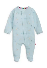 Baby Boys Blue Serene Safari Footie Pajama