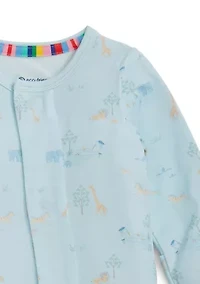 Baby Boys Blue Serene Safari Footie Pajama