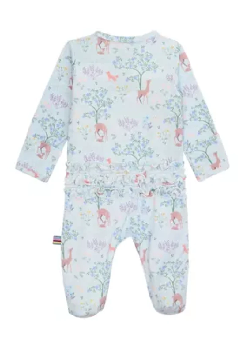 Baby Girls Love You Deerly Footie