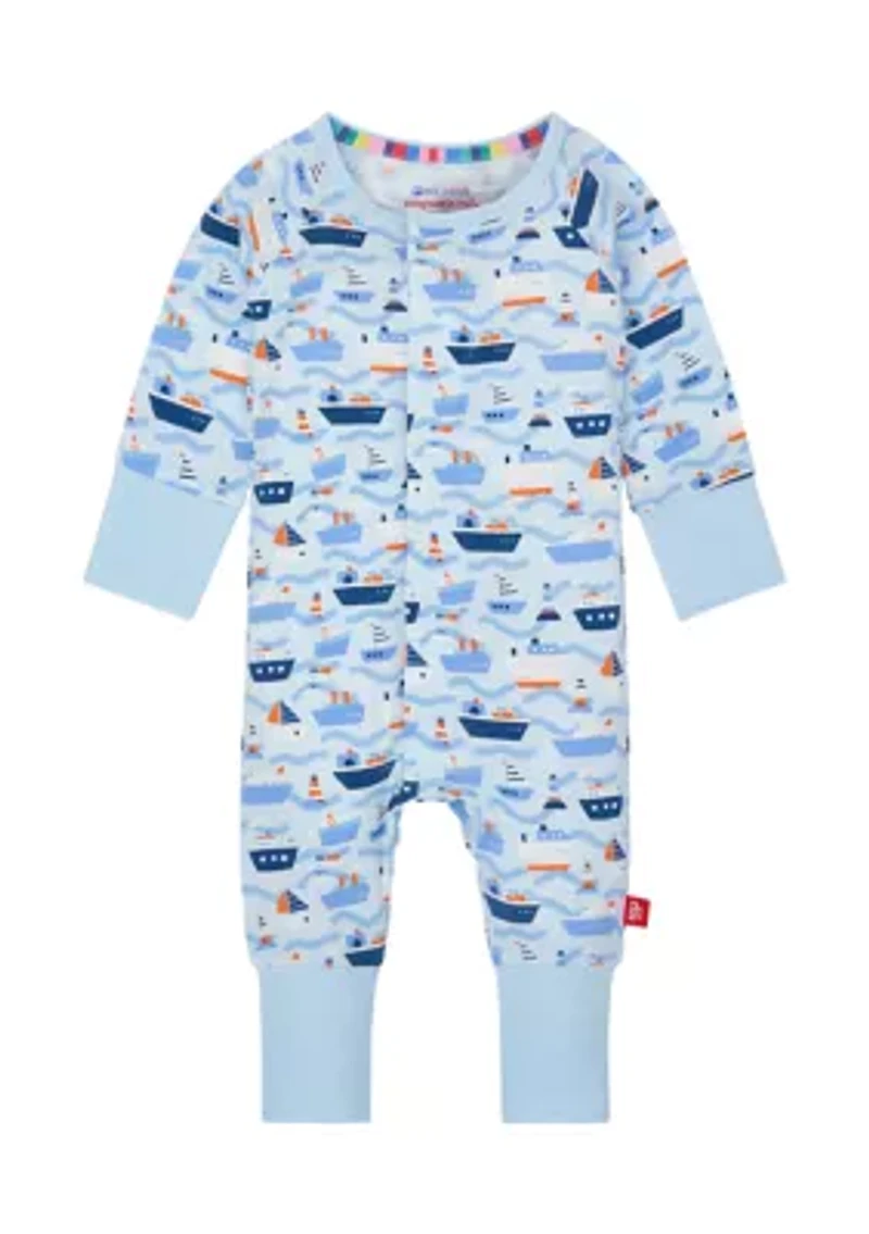 Baby Boys Forever and All Waves Convertible Printed Footie Pajamas