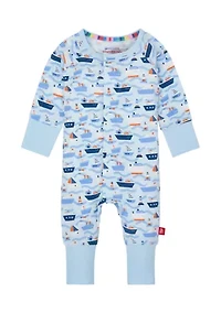 Baby Boys Forever and All Waves Convertible Printed Footie Pajamas