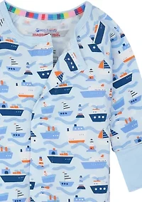 Baby Boys Forever and All Waves Convertible Printed Footie Pajamas