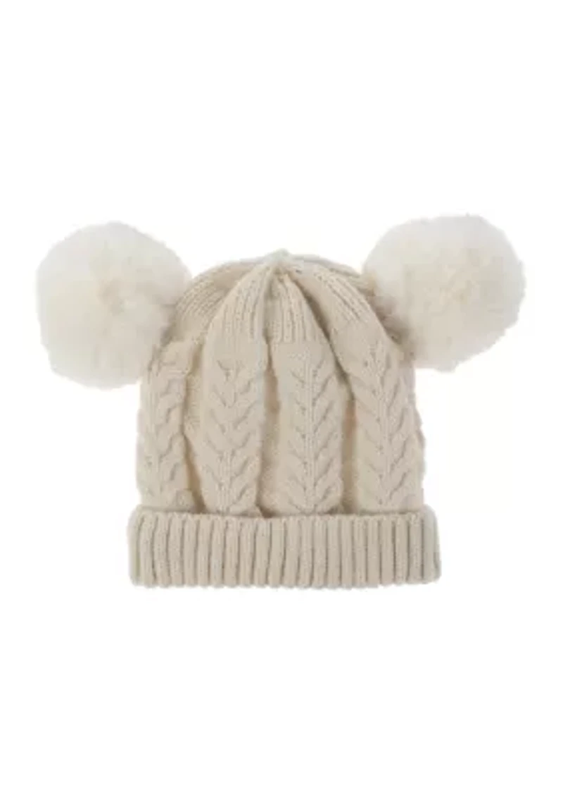 Baby Girls Knit Hat and Mittens Set