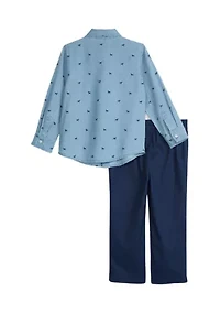 Boys 4-7 Woven Chambray Set