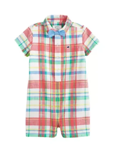 Baby Boys Short Sleeve Button Front Romper