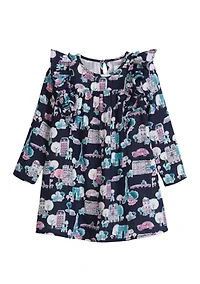 Toddler Girls Printed Ruffle Dress