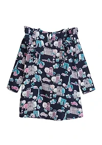 Toddler Girls Printed Ruffle Dress